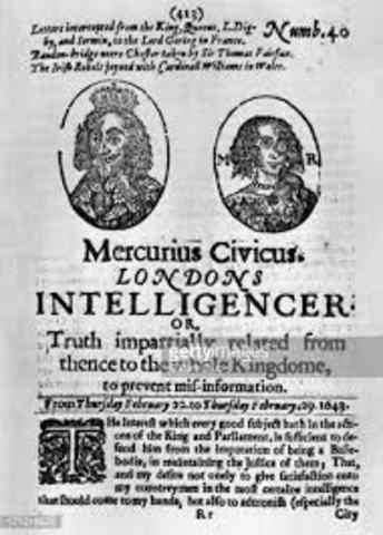 Newspapers are first published in London