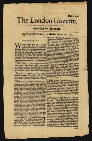 1621 Newspapers are first published in London