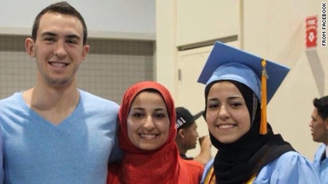 2015  In North Carolina 3 Muslim students: Deah Shaddy Bakarat (23) his wife of two months Yusor Mohammad (21) and Ms. Mohammad’s sister Razan Mohammad Abu-Salha (19), were shot and killed near the campus of the Univ. of NC.