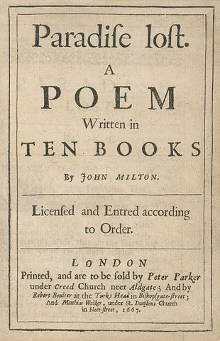 c.1658 John Milton begins Paradise Lost