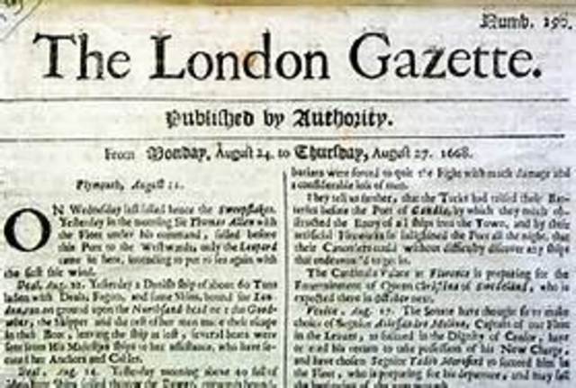 Newspapers are first published in London