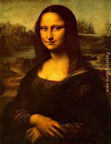 Leonardo da Vinci paints the Mona Lisa