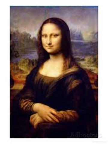 Leonardo da Vinci paints the Mona Lisa