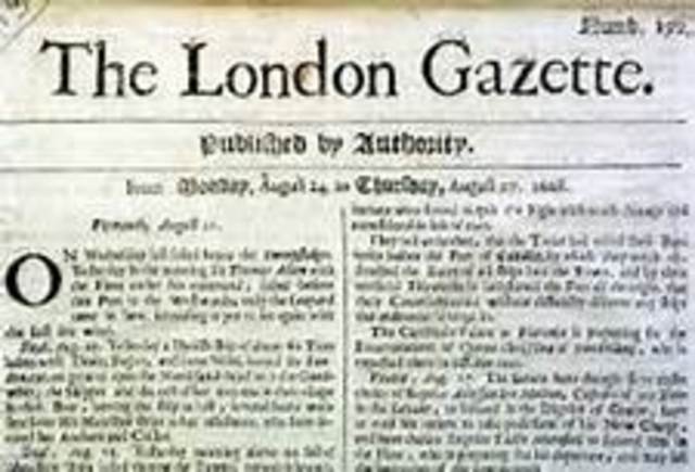 Newspapers are first published in London