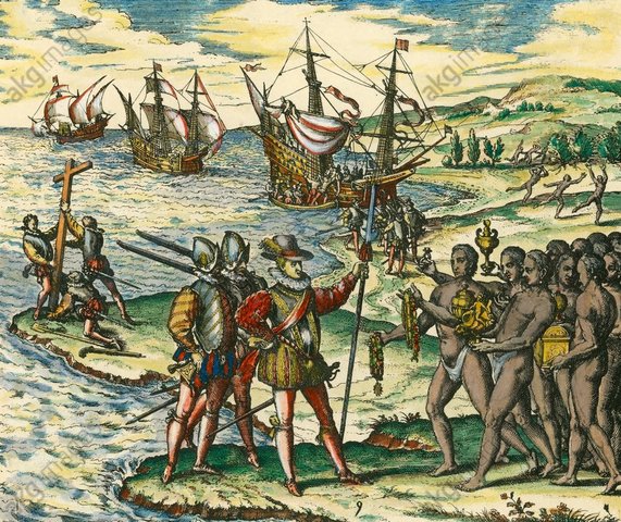 La llegada de Colón a las Américas o Nuevo Mundo