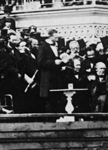 Lincoln is inaugurated as President for his second term.