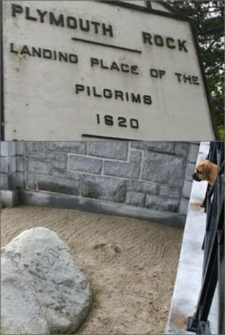 1620 The Mayflower lands at Plymouth Rock, Massachusetts