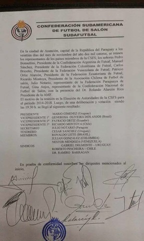 confederación suramericana de fútbol de salón