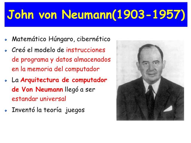 Nace Neumann John von: MODELO DE INSTRUCCIONES DE PROGRAMA Y DATOS