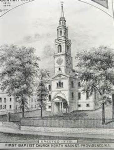 Nations first Baptist church was founded