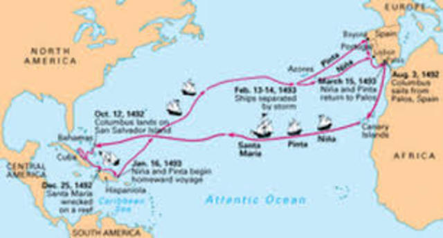 columbus makes it to the caribean