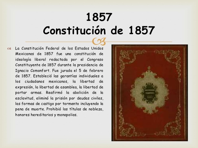 Primera versión en la Constitución de 1857