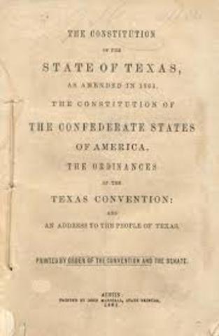 The Mexican government rejects the Texas Constitution                      (Exact date not found)