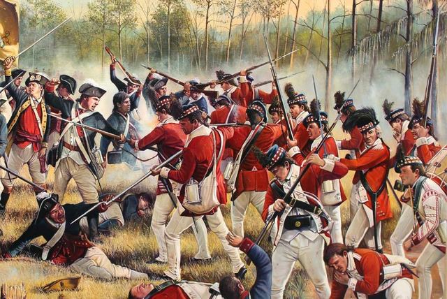 The British army the colonists.