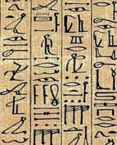 Hieroglyphs and papyrus