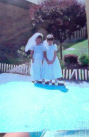 Lauren and Erin make their first communion