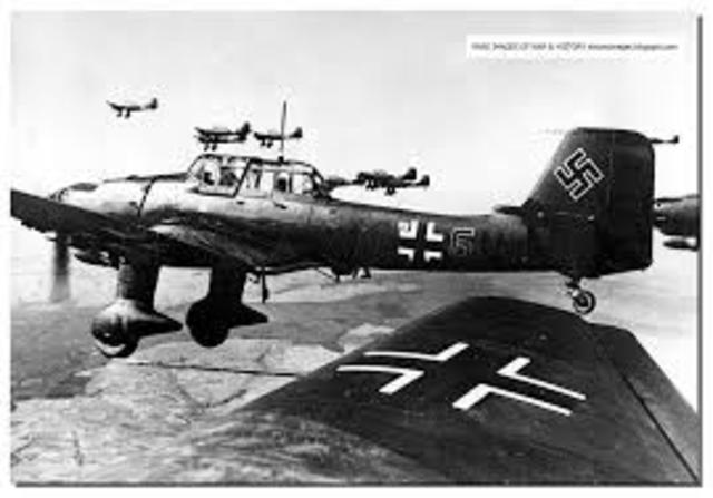 German Blitzkrieg overwhelms Belgium, Holland, and France.