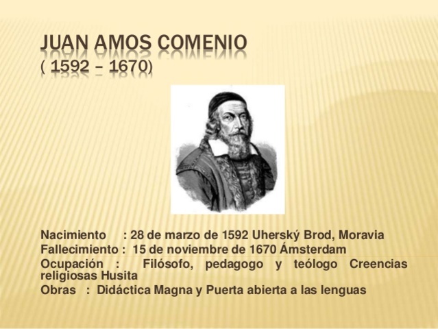 COMENIO (1592 - 1670) Padre de la Pedagogia.