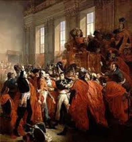 El golpe de estado de Napoleón en 1799 que le da fin a la revolución.