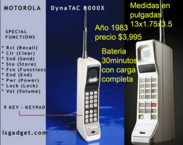 El primer celular Movil Motorola DynaTAC8000X