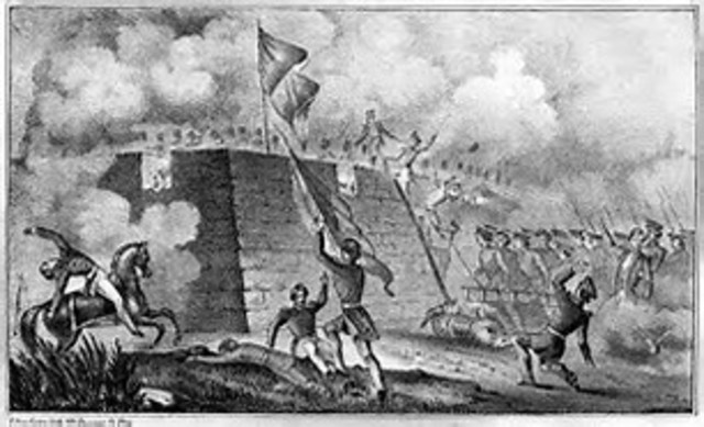 General Zachary Taylor leads U.S. troops past the Nueces River toward the Rio Grande River.