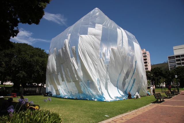 Installation of the recycled plastic in Cape Town
