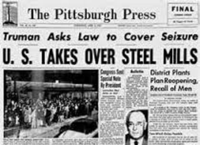 Truman Seizes U.S. Steel Mills