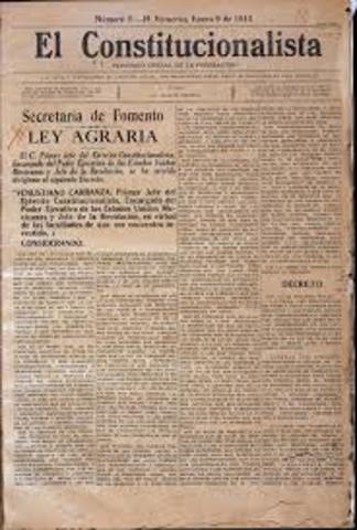 Expedición de la Ley Agraria