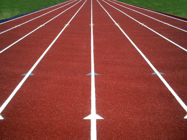 la pista de atletismo