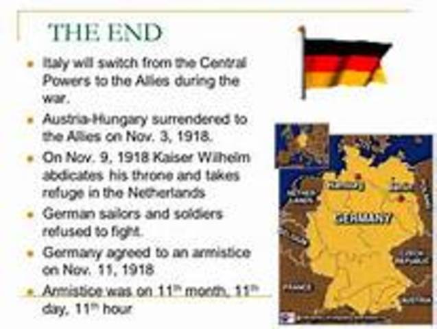 Austria-Hungary surrenders to the Allies