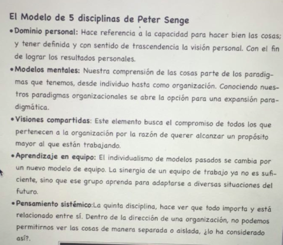 Modelo de 5 diciplinas de peter senge