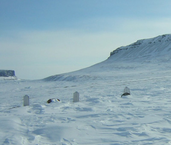 1850- Searchers found three graves on Beechey Island
