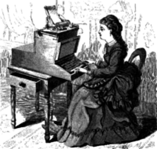 1872: Primer Máquina de escribir comercializada a escala