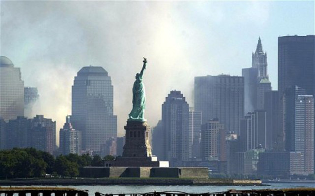 Liberty was put in NY Harbor