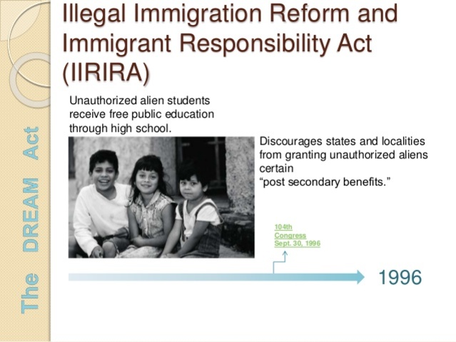Illegal immigration reform and Immigrant Responsibility Act allows some 300,000 central Americans to become legal residents