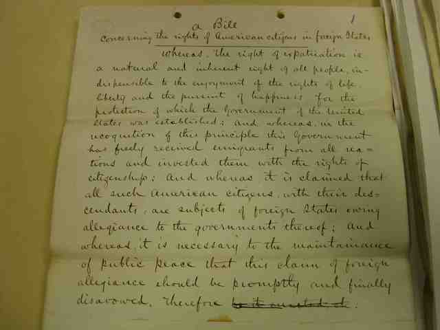 Expatriation Act revokes citizenship of American women who marry foreigners