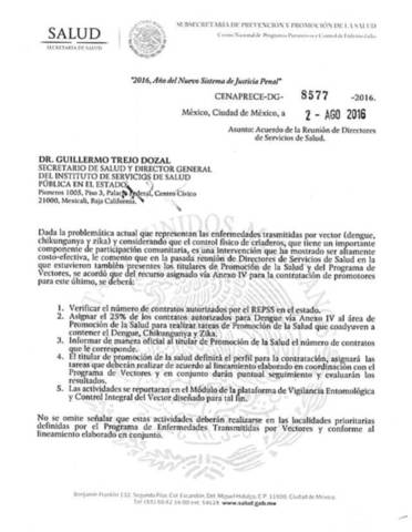Oficio de comunicación de acuerdos
