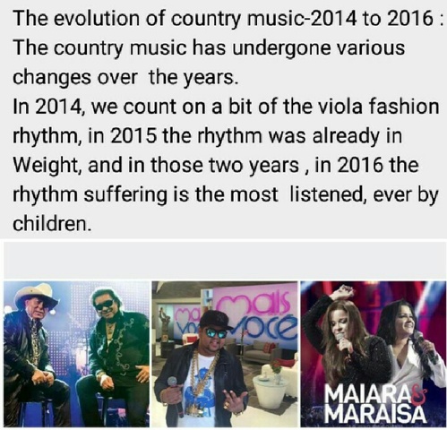 The evolution of country music-2014 to 2016