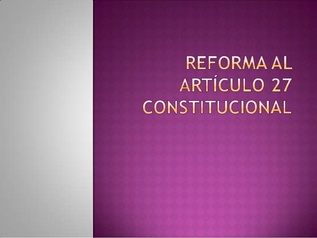 Reforma al Art.27