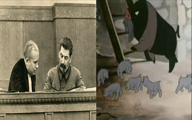 Snowball is chased by Napoleon's dogs chapter 5