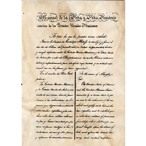 (1848) Se firma el tratado de Guadalupe Hidalgo