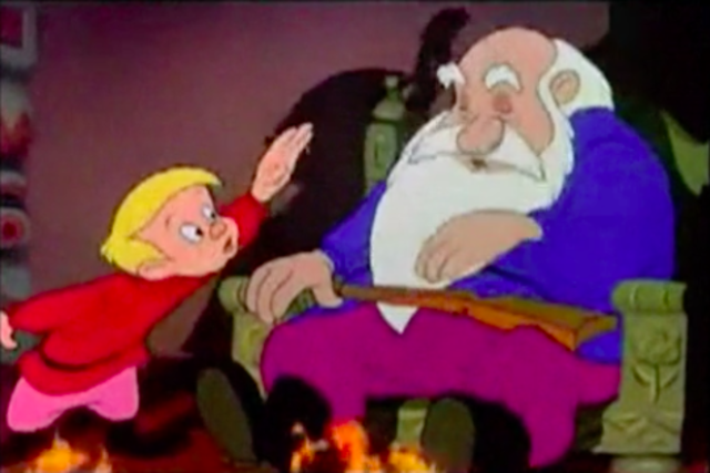 While grandfather was sleeping, Peter stole his gun.