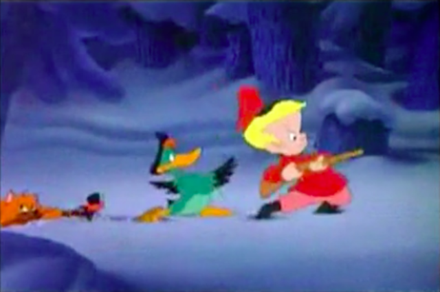 The cat then joined their group and the hunt continued.