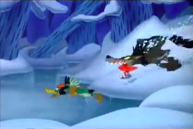 The wolf chased the duck.