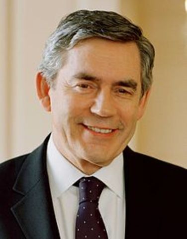 Gordon Brown replaces Tony Blair as the prime minister of Great Britain