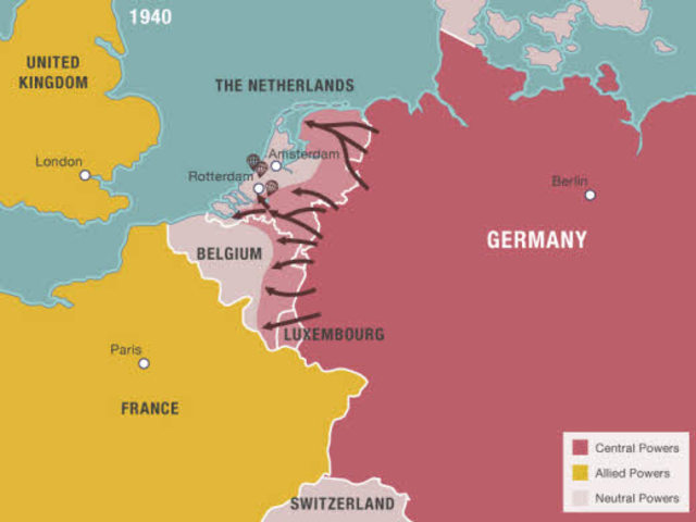 Germany invades the Netherlands.