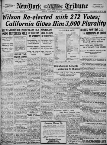 Wilson rieletto presidente degli Stati Uniti