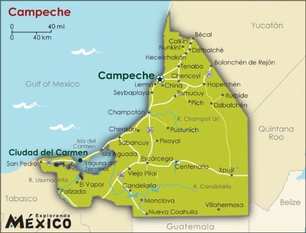 Se admite como estado a Campeche.