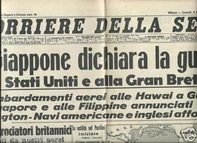 il Giappone entra in guerra contro la Germania