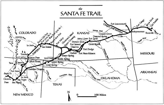 1st colonies develop along Santa Fe Trail